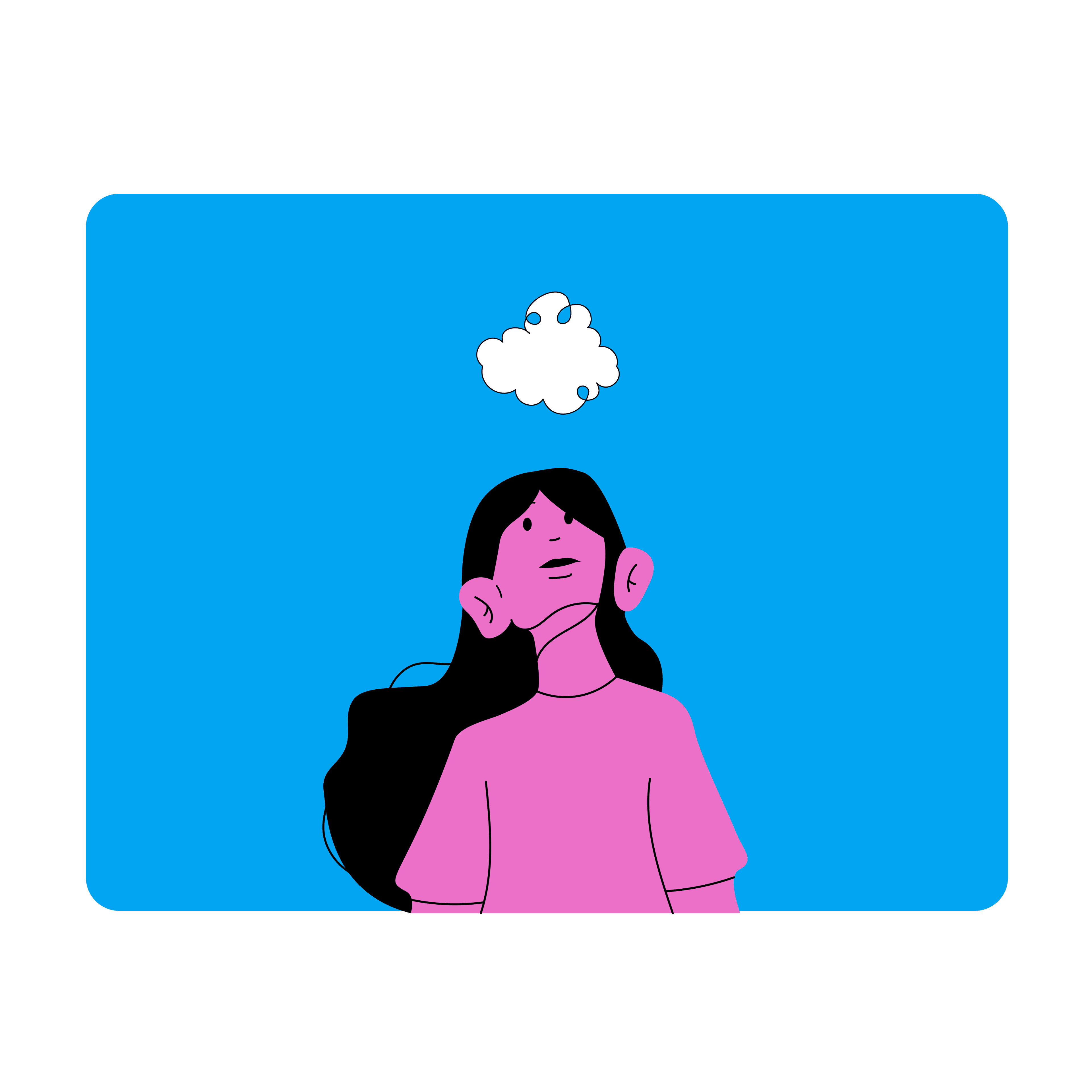 Person looking up in contemplation